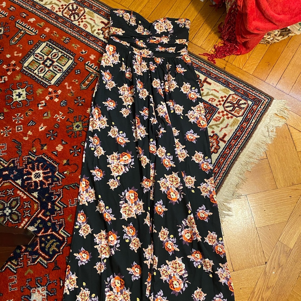 Strapless wide leg jumpsuit